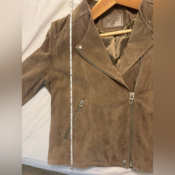 BlankNyc Soft Tan Next Level Suede Leather Biker Jacket Womens L - Picture 7 of 7